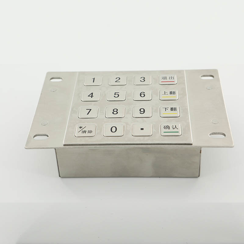 IP65 Tahan Air ATM Pin Pad 304 Stainless Steel untuk Kios Pembayaran EPP 16 Kunci