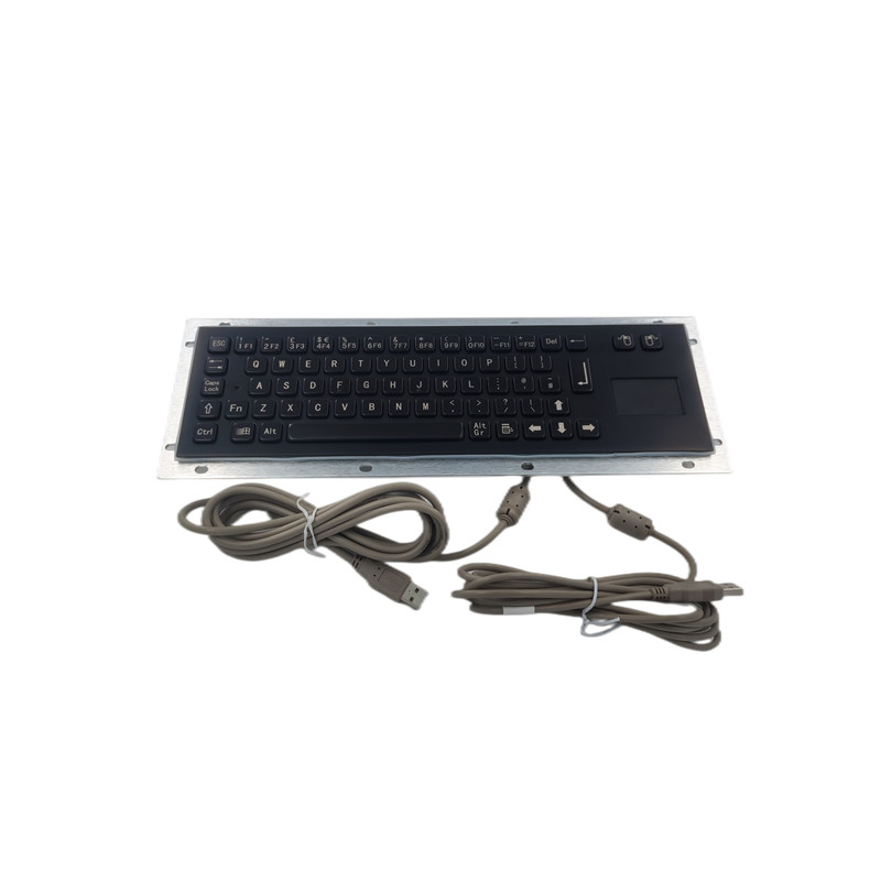 Waterproof Self Service Kios Keyboard Stainless Steel Dengan Touchpad Warna Hitam