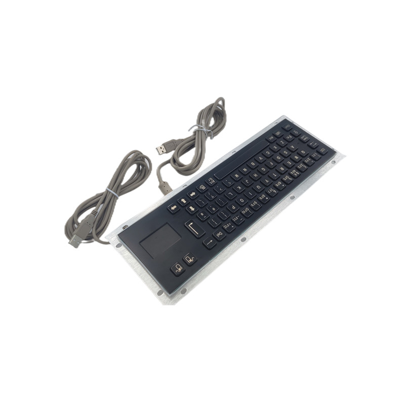 Waterproof Self Service Kios Keyboard Stainless Steel Dengan Touchpad Warna Hitam