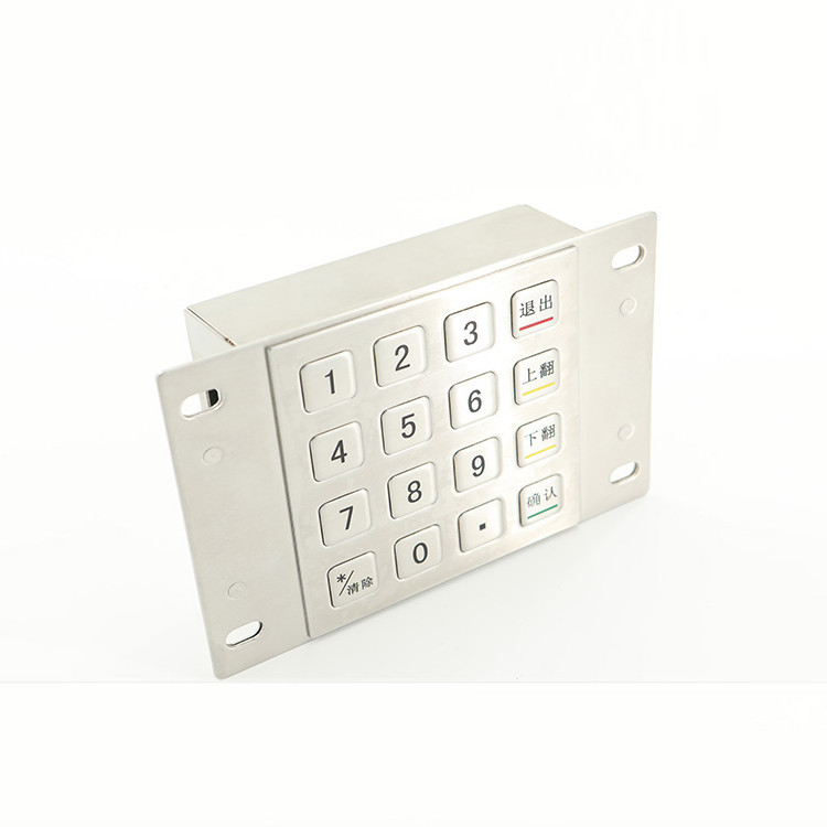 IP65 Tahan Air Stainless Steel Dienkripsi Logam EPP Pin Pad 16 Kunci Untuk Kios Pembayaran