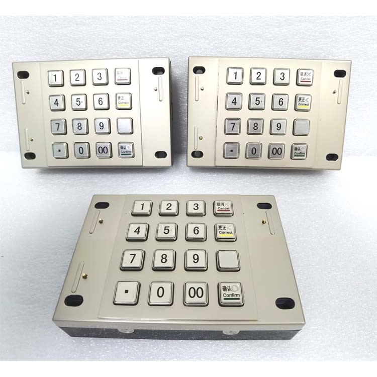 PCI 4.0 Bersertifikat DES 3DES Kios Pembayaran Encrypted ATM Metal Pin Pad Dengan 16 Kunci