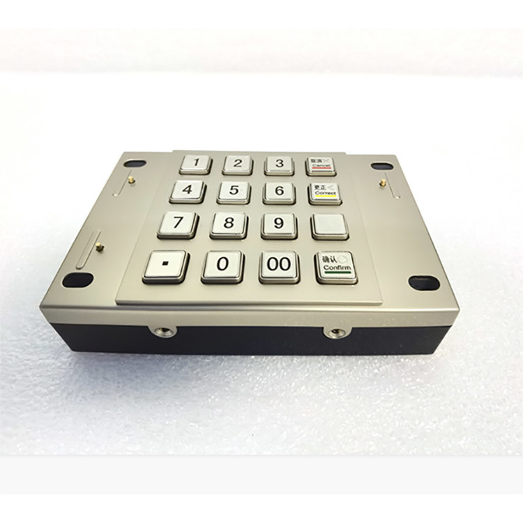 PCI 4.0 Bersertifikat DES 3DES Kios Pembayaran Encrypted ATM Metal Pin Pad Dengan 16 Kunci