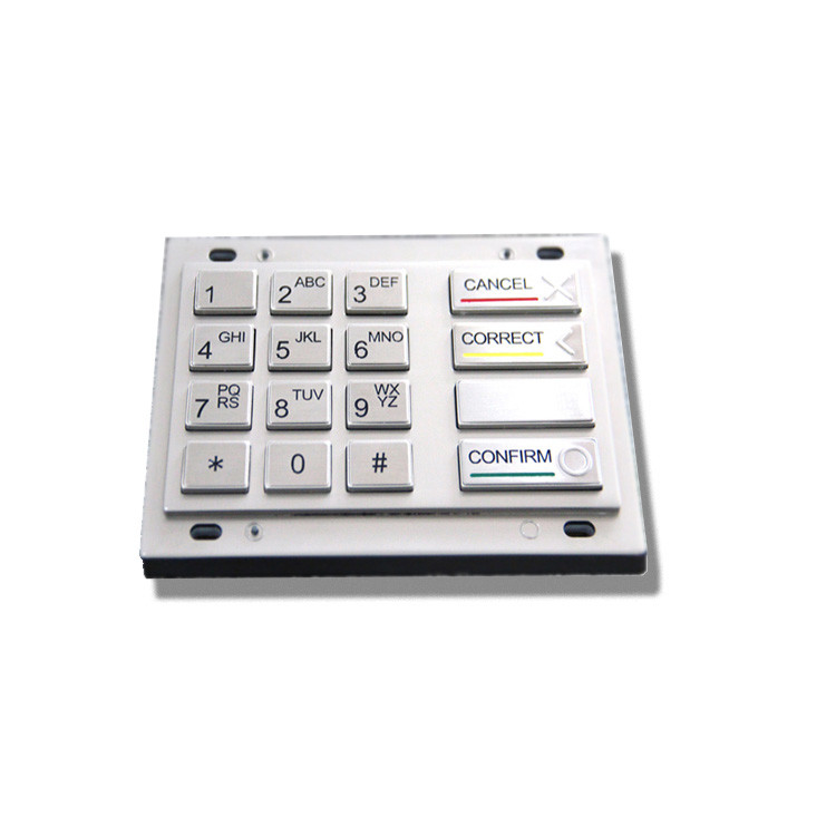 Sertifikasi PCI 4.0 16 Kunci DES 3DES Keypad Logam Terenkripsi Untuk Mesin ATM