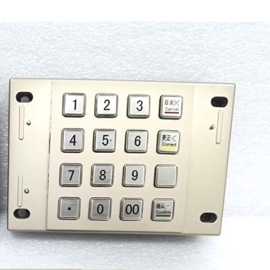 Kios Pembayaran Pin Pad USB RS232 PCI 4.0 Bersertifikat Logam Terenkripsi 16 Kunci