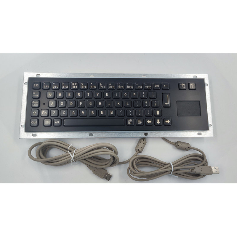 IP65 Waterproof Self Service Kiosk Keyboard Stainless Steel Dengan Touchpad Warna Hitam