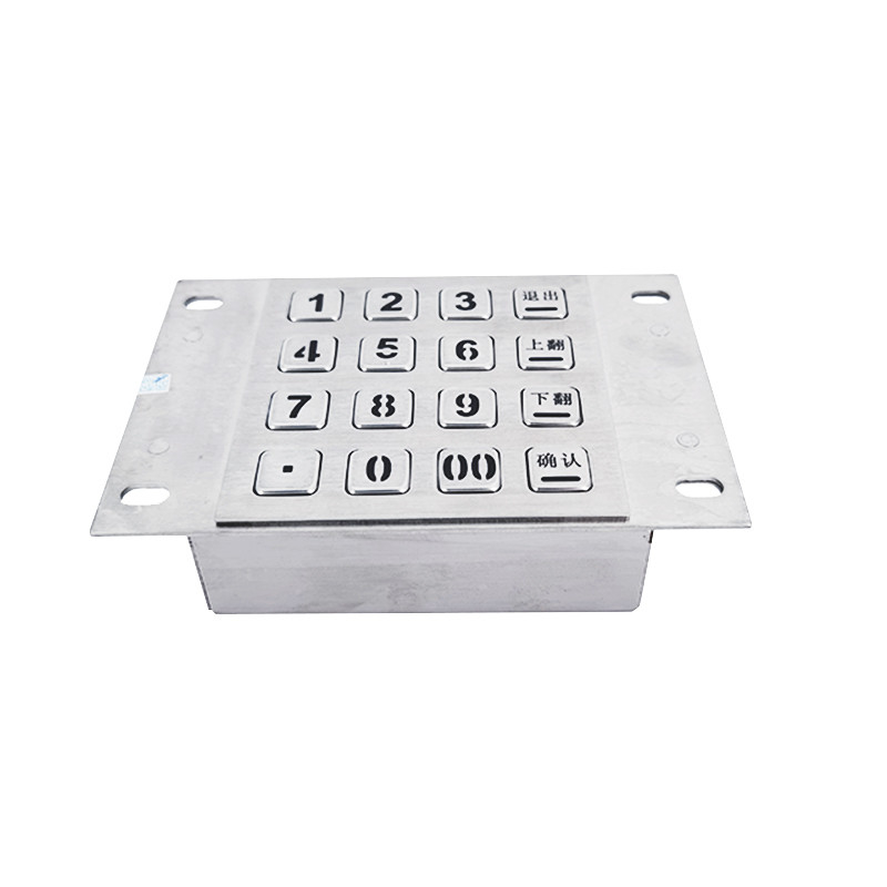 4x4 16 Kunci 304 Stainless Steel Metal Numeric Keypad dengan Backlight Self Service Kiosk Keypad