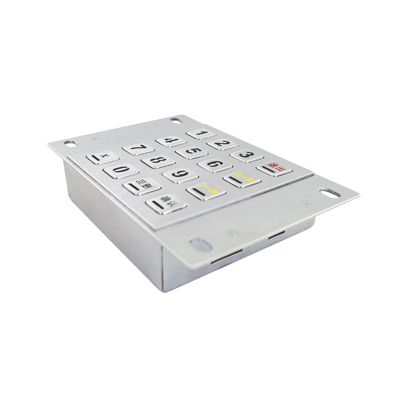 4x4 16 Kunci 304 Stainless Steel Metal Numeric Keypad dengan Backlight Self Service Kiosk Keypad