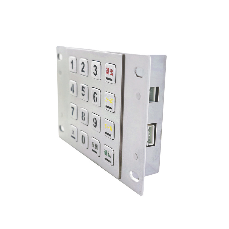 4x4 16 Kunci 304 Stainless Steel Metal Numeric Keypad dengan Backlight Self Service Kiosk Keypad