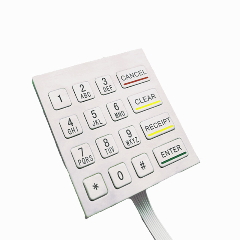 Kios Self Service yang Rugged Metal Numeric Keypad 16 Tombol Waterproof Untuk Lingkungan yang Kekerasan