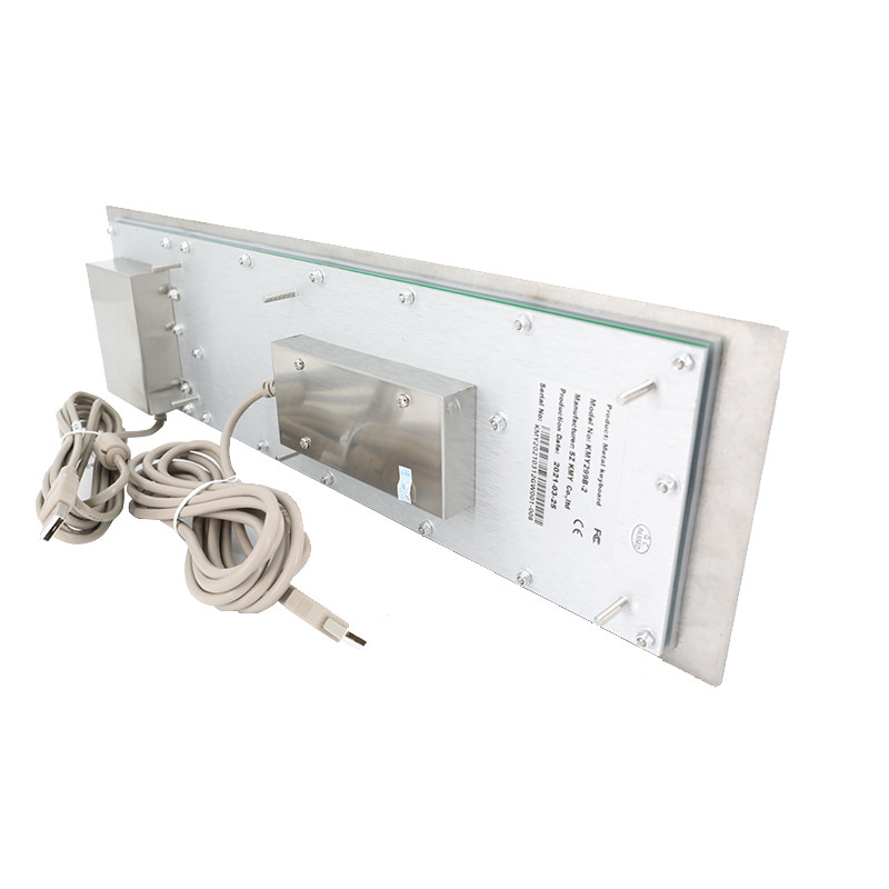 Self Service Kiosk 65 Kunci Panel Mounting Industrial IP65 Stainless Steel Metal Keyboard Dengan Trackball