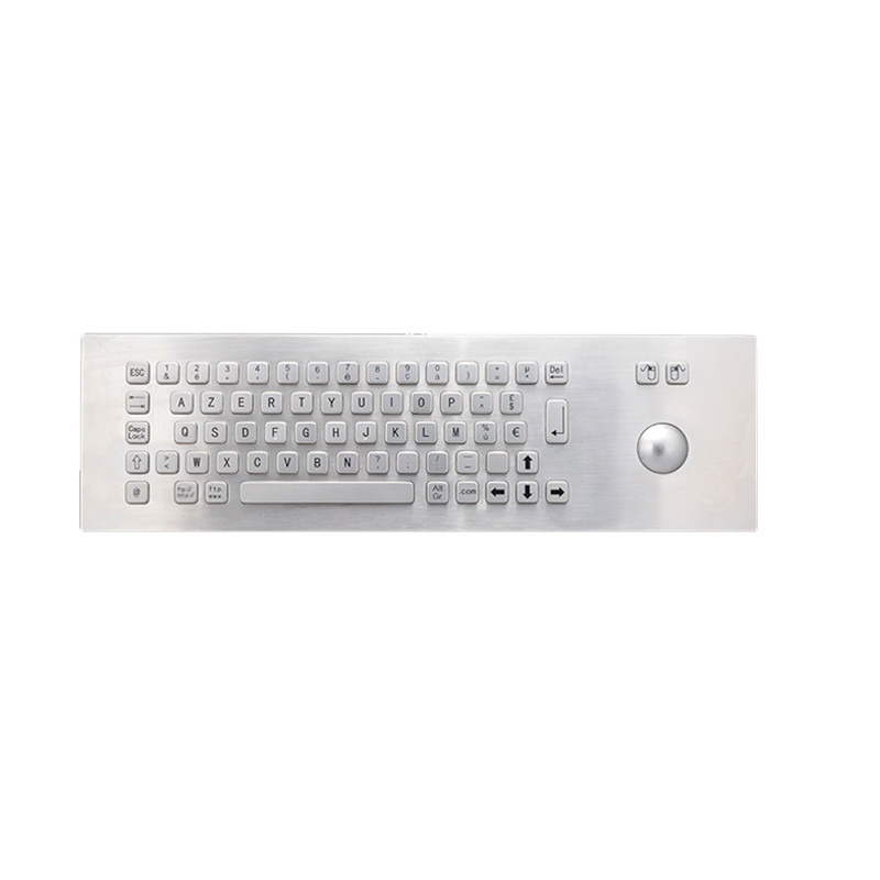 Self Service Kiosk 65 Kunci Panel Mounting Industrial IP65 Stainless Steel Metal Keyboard Dengan Trackball