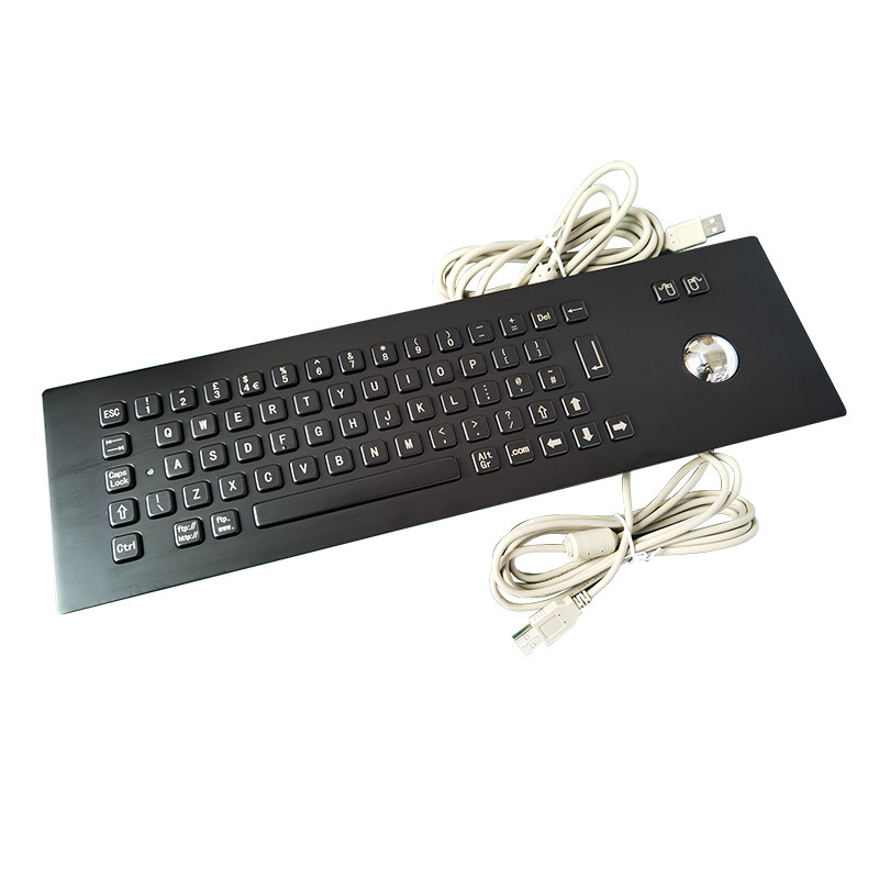 Hitam Warna IP65 Waterproof Stainless Steel Keyboard Dengan 67 Kunci Untuk Self Service Kiosk