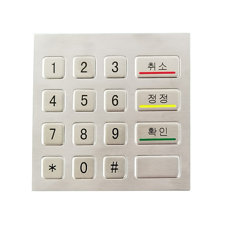 IP65 Stainless Steel Metal Numeric Keypad Dengan 16 Kunci Untuk Mesin Kios Self Service