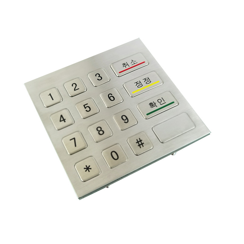 Waterproof stainless steel logam numeric keyboard 100 x 100 mm dengan USB untuk mesin penjual otomatis