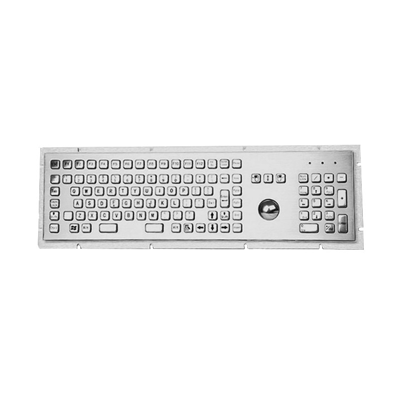 Self Service Kiosk IP65 Waterproof Stainless Steel Metal Keyboard Dengan Trackball 38mm dan Numeric Keypad