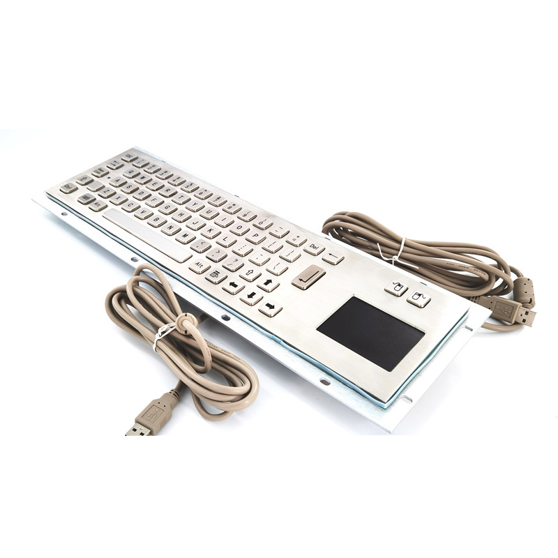 IP65 tahan debu stainless steel industri logam keyboard dengan touchpad untuk mesin kios self-service