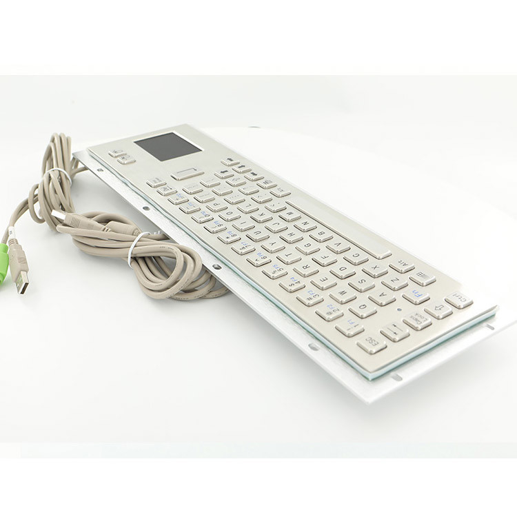 IP65 tahan debu stainless steel industri logam keyboard dengan touchpad untuk mesin kios self-service