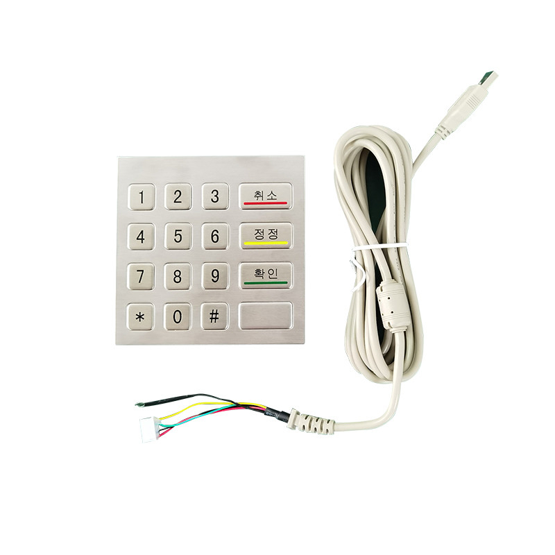 4x4 Waterproof IP65 Stainless Steel Metal Numeric Keypad Untuk Mesin Kios Self Service