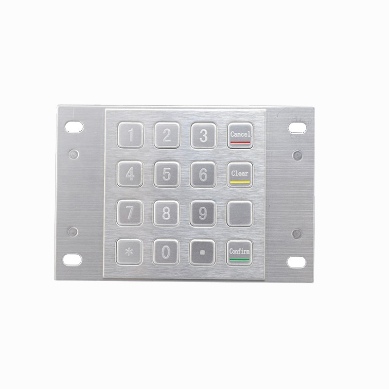 IP65 Stainless Steel ATM Encrypted Metal Pin Pad dengan 16 kunci untuk Self Service Payment Kiosk