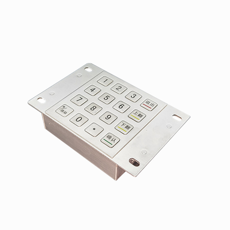 IP65 Stainless Steel ATM Encrypted Metal Pin Pad dengan 16 kunci untuk Self Service Payment Kiosk