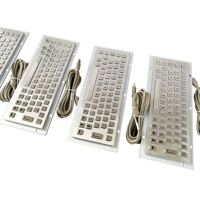 65 Kunci Dustproof IP65 Medical Grade Keyboard Stainless Steel Metal Keyboard Dengan Antarmuka USB