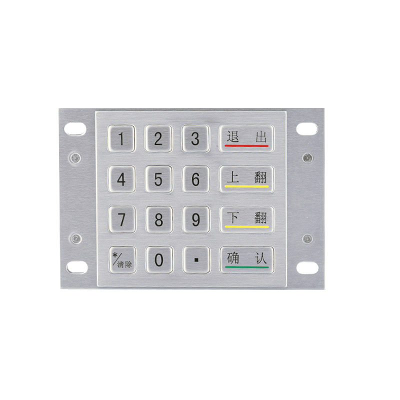 Waterproof 4x4 Stainless Steel Metal Encrypted EPP Pin Pad DES 3DES Encryption Keypad Untuk Kiosk Pembayaran