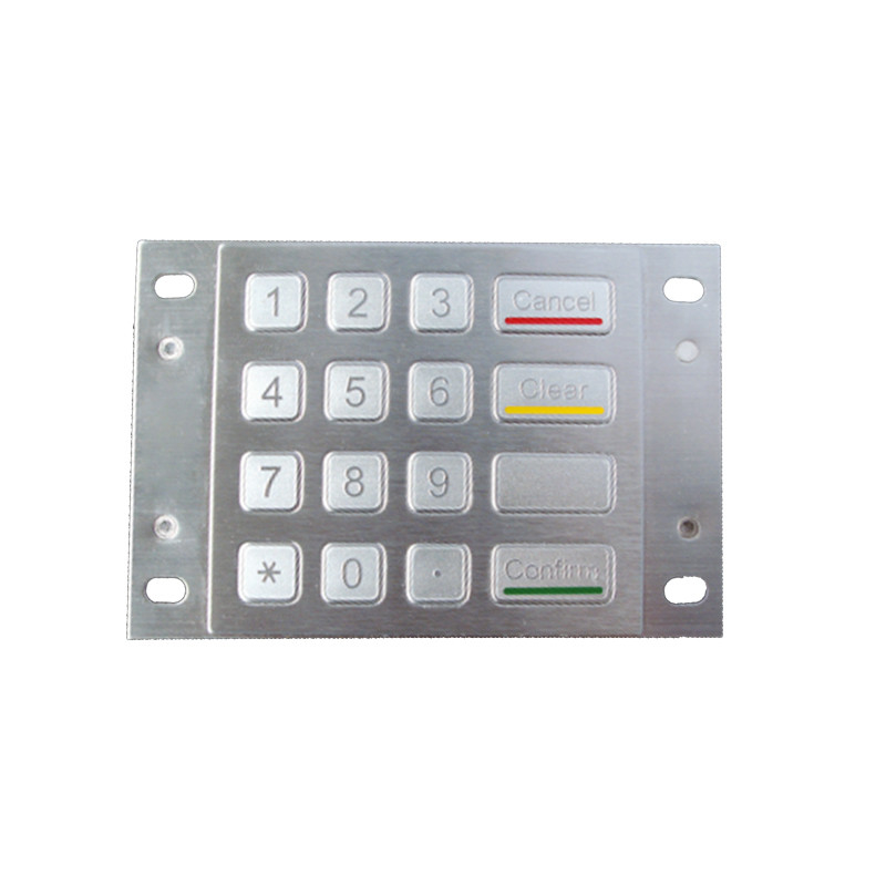 Waterproof 4x4 Stainless Steel Metal Encrypted EPP Pin Pad DES 3DES Encryption Keypad Untuk Kiosk Pembayaran
