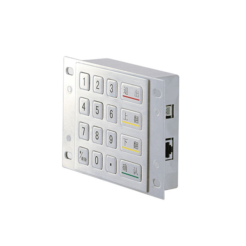 Waterproof 4x4 Stainless Steel Metal Encrypted EPP Pin Pad DES 3DES Encryption Keypad Untuk Kiosk Pembayaran