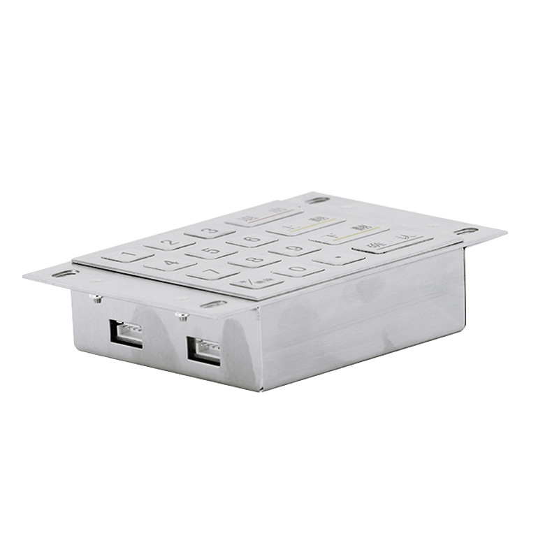 Waterproof 4x4 Stainless Steel Metal Encrypted EPP Pin Pad DES 3DES Encryption Keypad Untuk Kiosk Pembayaran