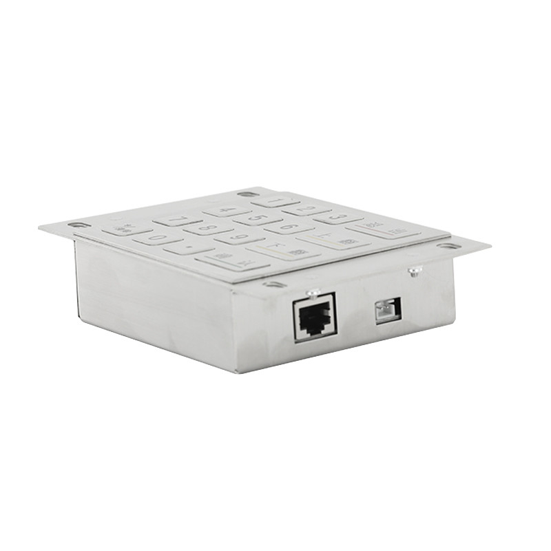 Waterproof 4x4 Stainless Steel Metal Encrypted EPP Pin Pad DES 3DES Encryption Keypad Untuk Kiosk Pembayaran