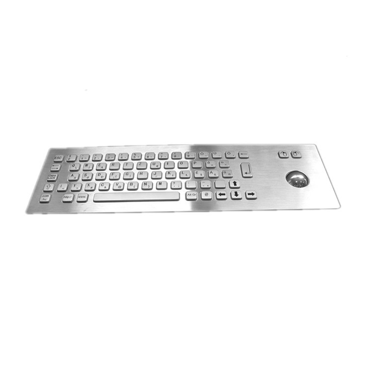 Industrial IP65 Stainless Steel Metal Keyboard Dengan Trackball Input Device Untuk Self Service Kiosk