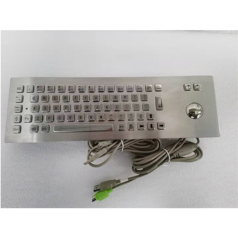 Industrial IP65 Stainless Steel Metal Keyboard Dengan Trackball Input Device Untuk Self Service Kiosk