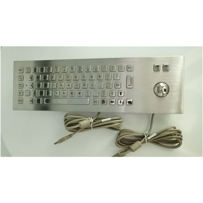 Industrial IP65 Stainless Steel Metal Keyboard Dengan Trackball Input Device Untuk Self Service Kiosk
