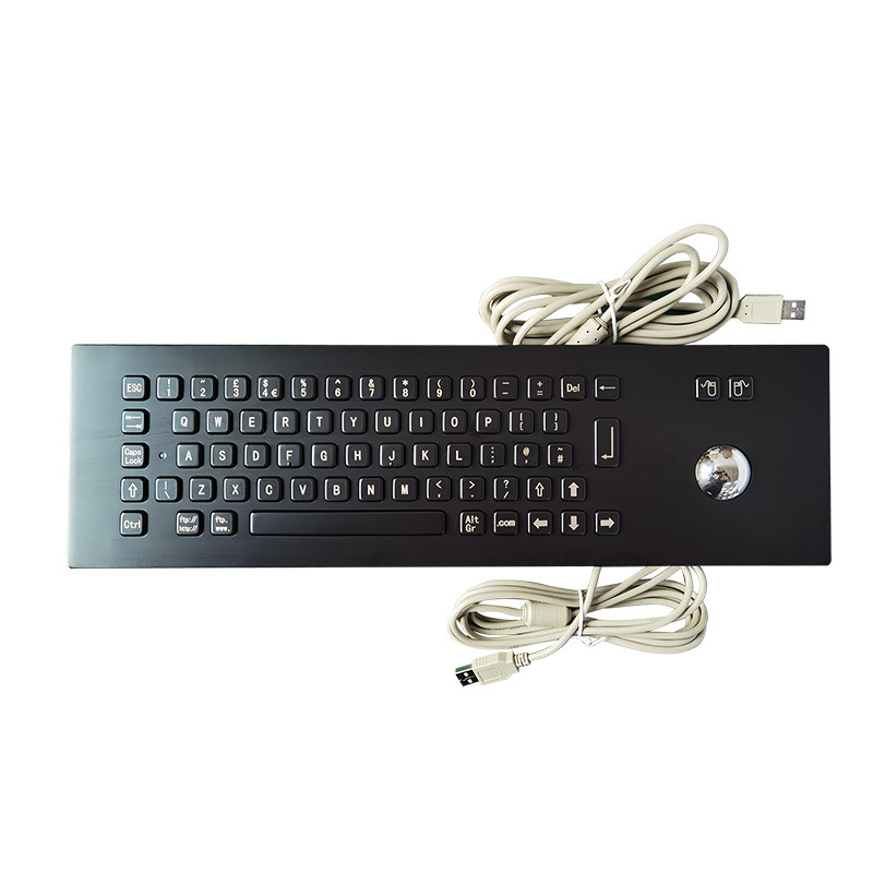 Self Service Kiosk Panel Mounting Black Stainless Steel Metal Keyboard Dengan Layout yang Dapat Dikustomisasi Dan Antarmuka USB