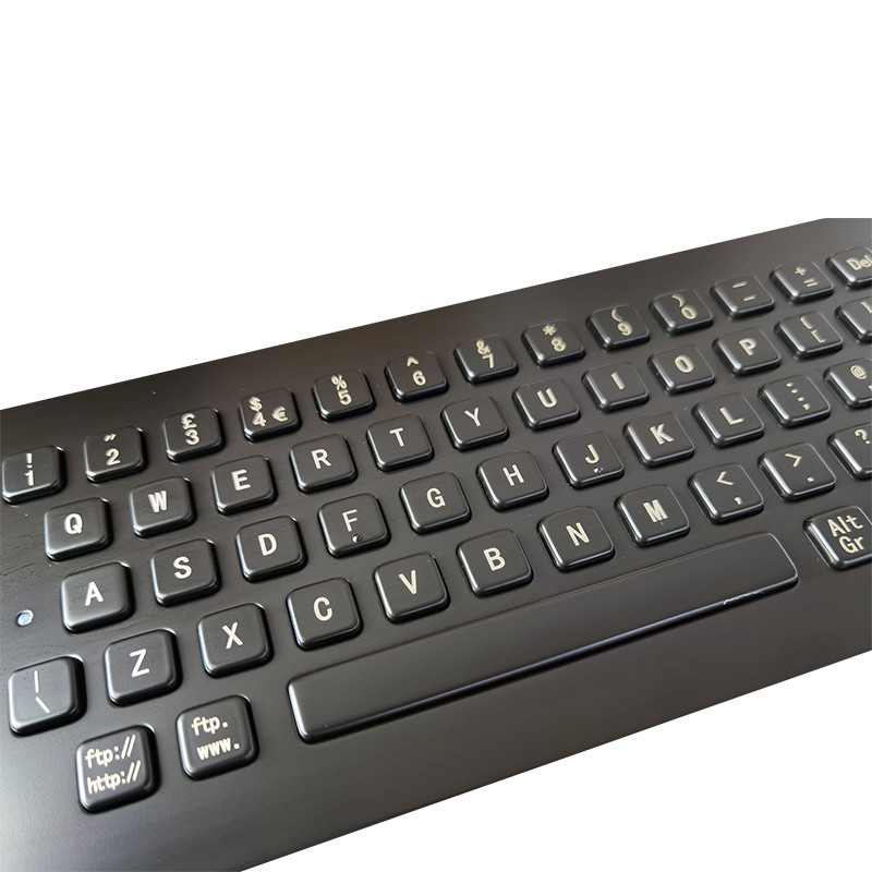 Self Service Kiosk Panel Mounting Black Stainless Steel Metal Keyboard Dengan Layout yang Dapat Dikustomisasi Dan Antarmuka USB
