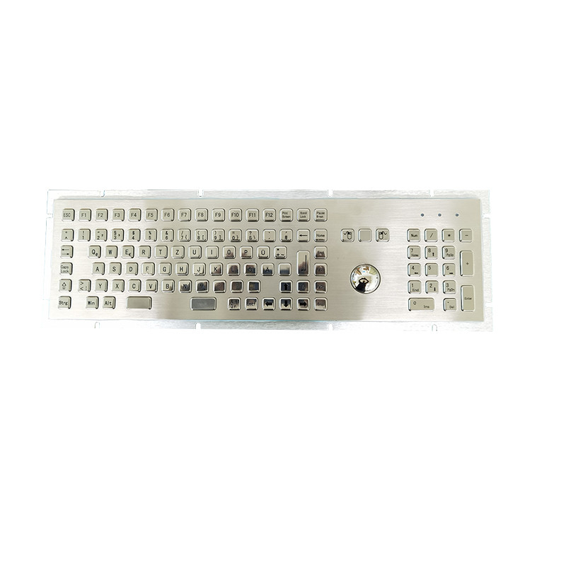 Perangkat Input Kiosk Self Service Keyboard Logam Baja Ringan Dengan Trackball Dan Keypad Numerik
