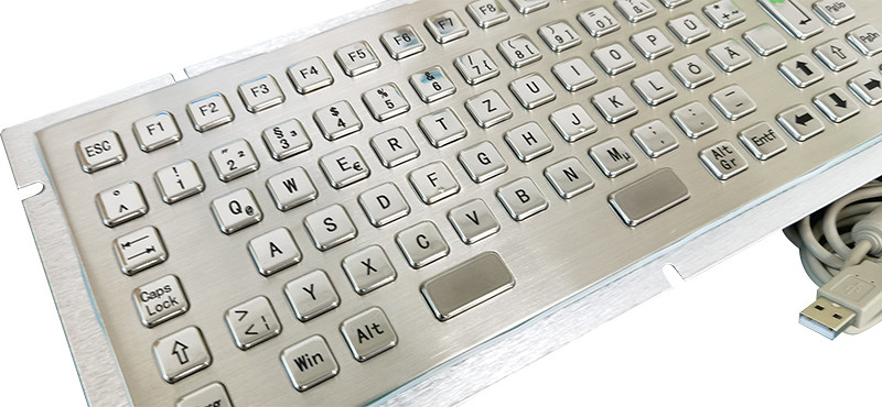 Perangkat Input Kiosk Self Service Keyboard Logam Baja Ringan Dengan Trackball Dan Keypad Numerik