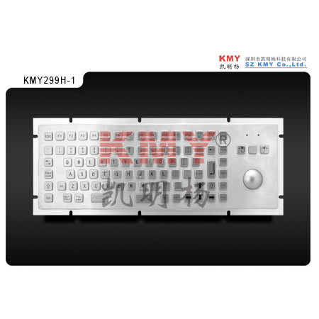 IP65 Outdoor Kiosk Metal Keyboard Dengan Tombol Fungsi F1~F12 dan Mouse Trackball