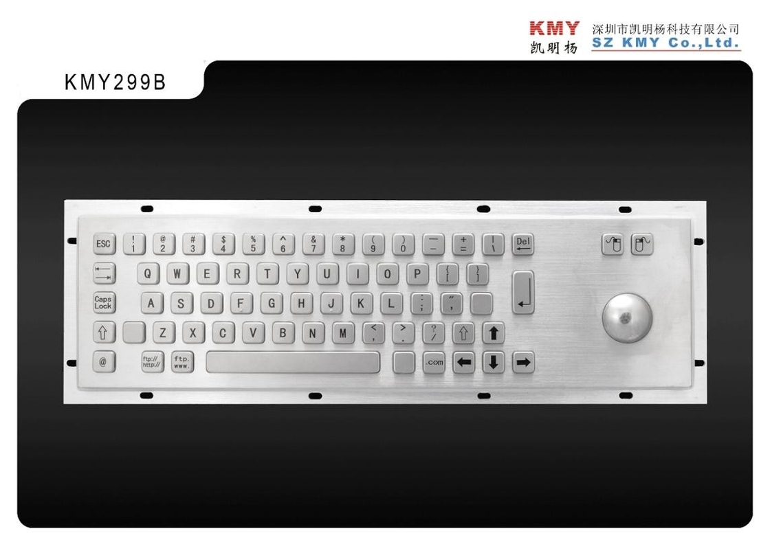 65 Tombol Keyboard Logam Kios Standar dengan Trackball Perangkat Penunjuk dan port USB
